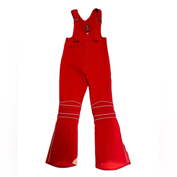 Vintage 80s Ski Red Overalls by Pierre De Cres’ size Small Snowday Outdoors Sled - Picture 1 of 9